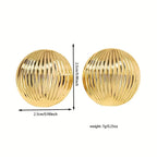 Half Round 18K Gold Anti Tarnish Stud Earring For Women Bulk