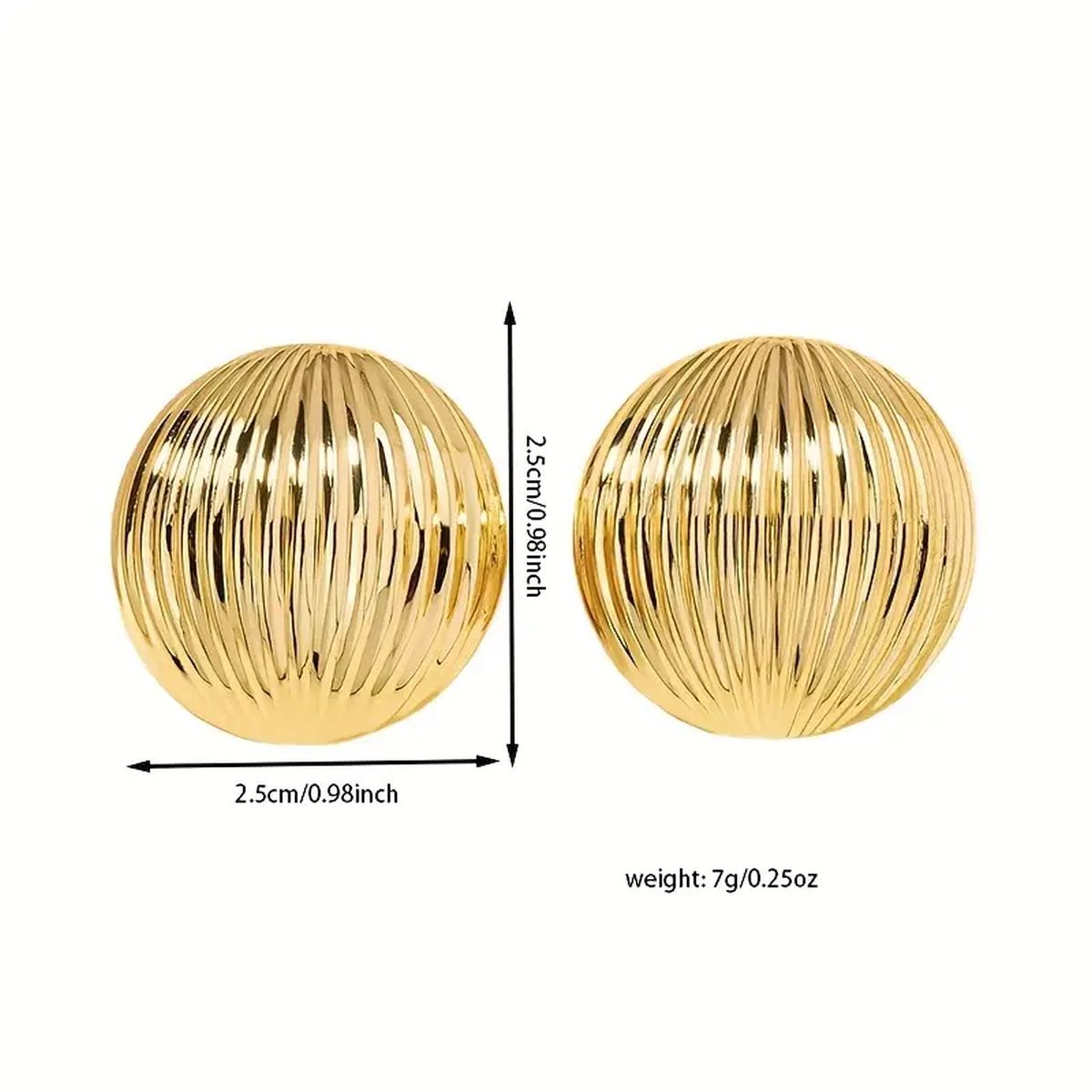 Half Round 18K Gold Anti Tarnish Stud Earring For Women Bulk