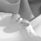 Half Round 18K Gold Anti Tarnish Stud Earring For Women Bulk