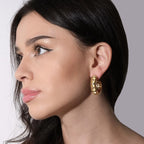 Rainbow Crystal CZ Multicolor 18K Gold Anti Tarnish Hoop Earring Bulk