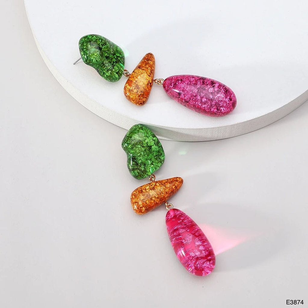 Geometric Shape Multi 18K Gold Anti Tarnish Dangler Drop Earring Bulk