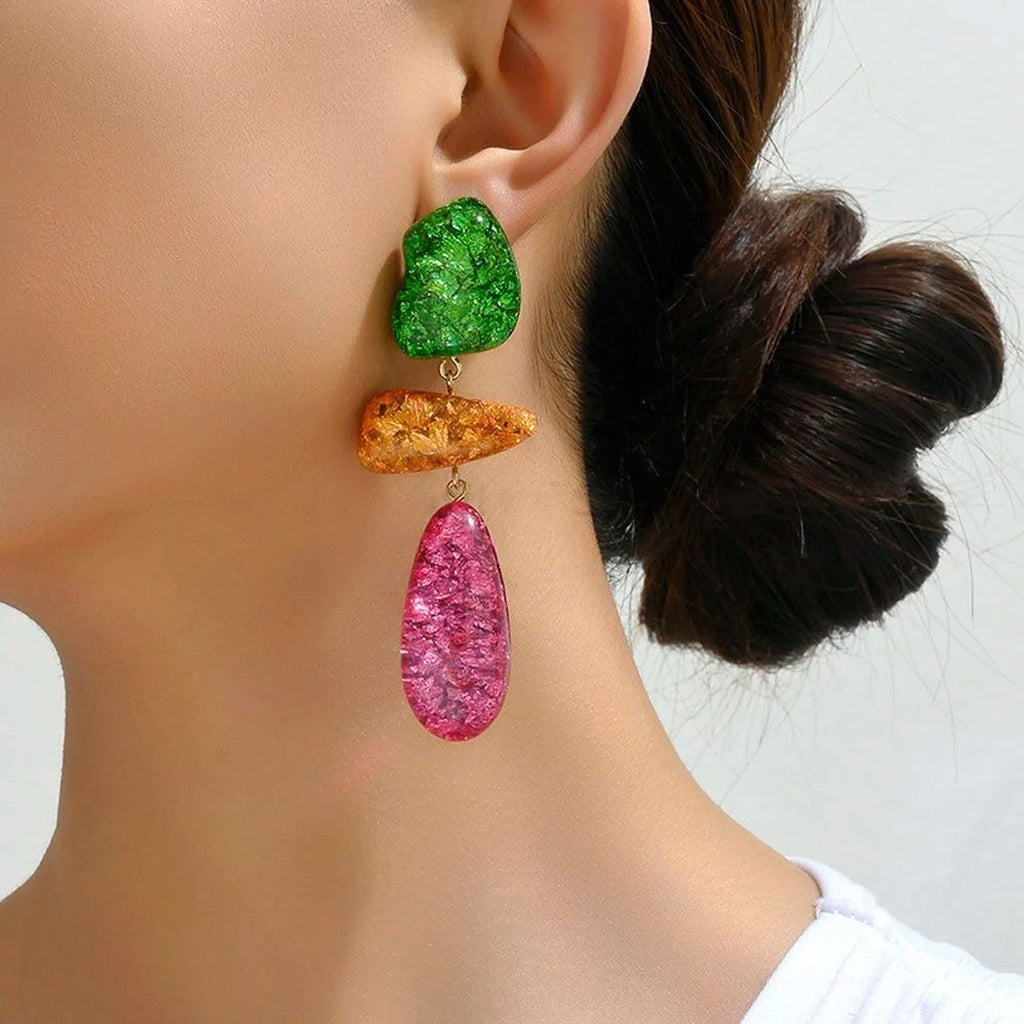 Geometric Shape Multi 18K Gold Anti Tarnish Dangler Drop Earring Bulk