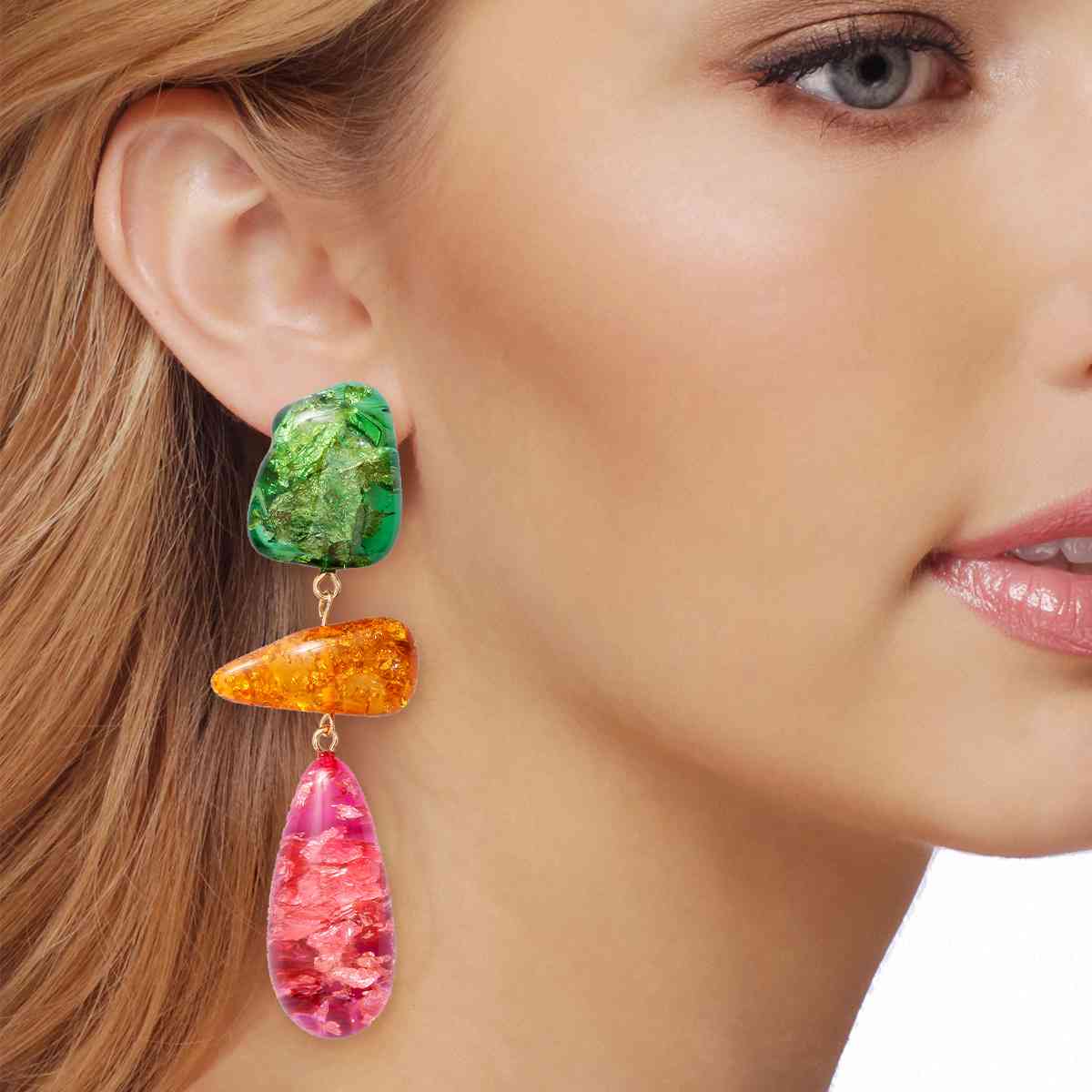 Geometric Shape Multi 18K Gold Anti Tarnish Dangler Drop Earring Bulk
