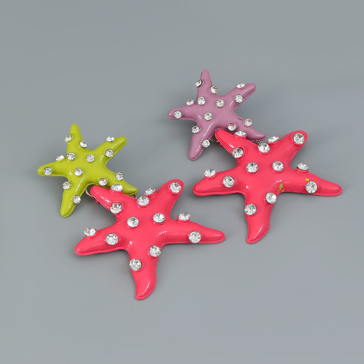 Big Star CZ Enamel Pink Multicolour Silver Dangler Earring Bulk