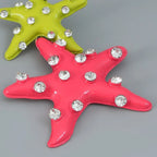 Big Star CZ Enamel Pink Multicolour Silver Dangler Earring Bulk