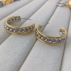 Rope 18K Gold Silver Anti Tarnish Hoop Earring For Women Bulk