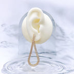 Baguette Cut Chain Gold CZ Anti Tarnish Dangler Tassel Earring Bulk