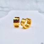 Clover Flower Stainless Steel Gold Anti Tarnish Hoop Stud Earring Bulk