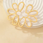 Half Flower 18K Gold Anti Tarnish Dangler Earring For Women Bulk