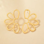 Half Flower 18K Gold Anti Tarnish Dangler Earring For Women Bulk