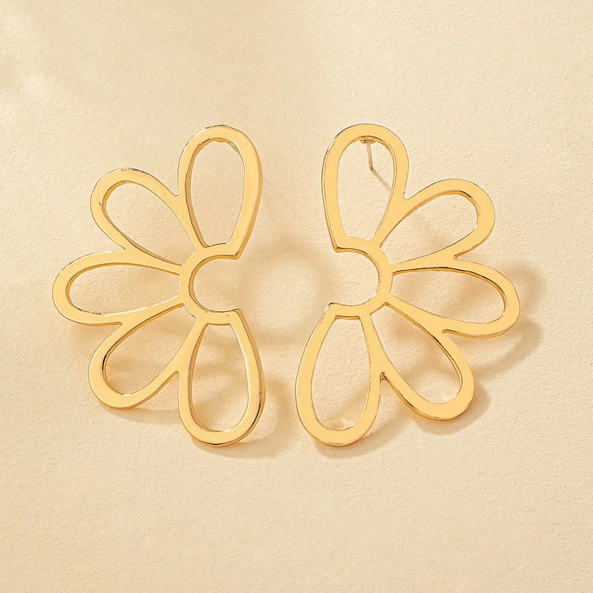 Half Flower 18K Gold Anti Tarnish Dangler Earring For Women Bulk