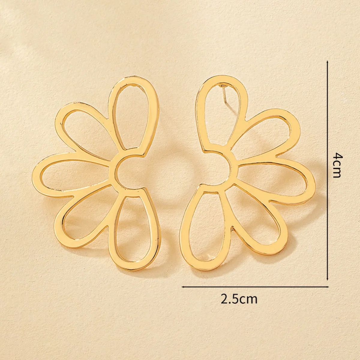 Half Flower 18K Gold Anti Tarnish Dangler Earring For Women Bulk
