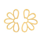 Half Flower 18K Gold Anti Tarnish Dangler Earring For Women Bulk
