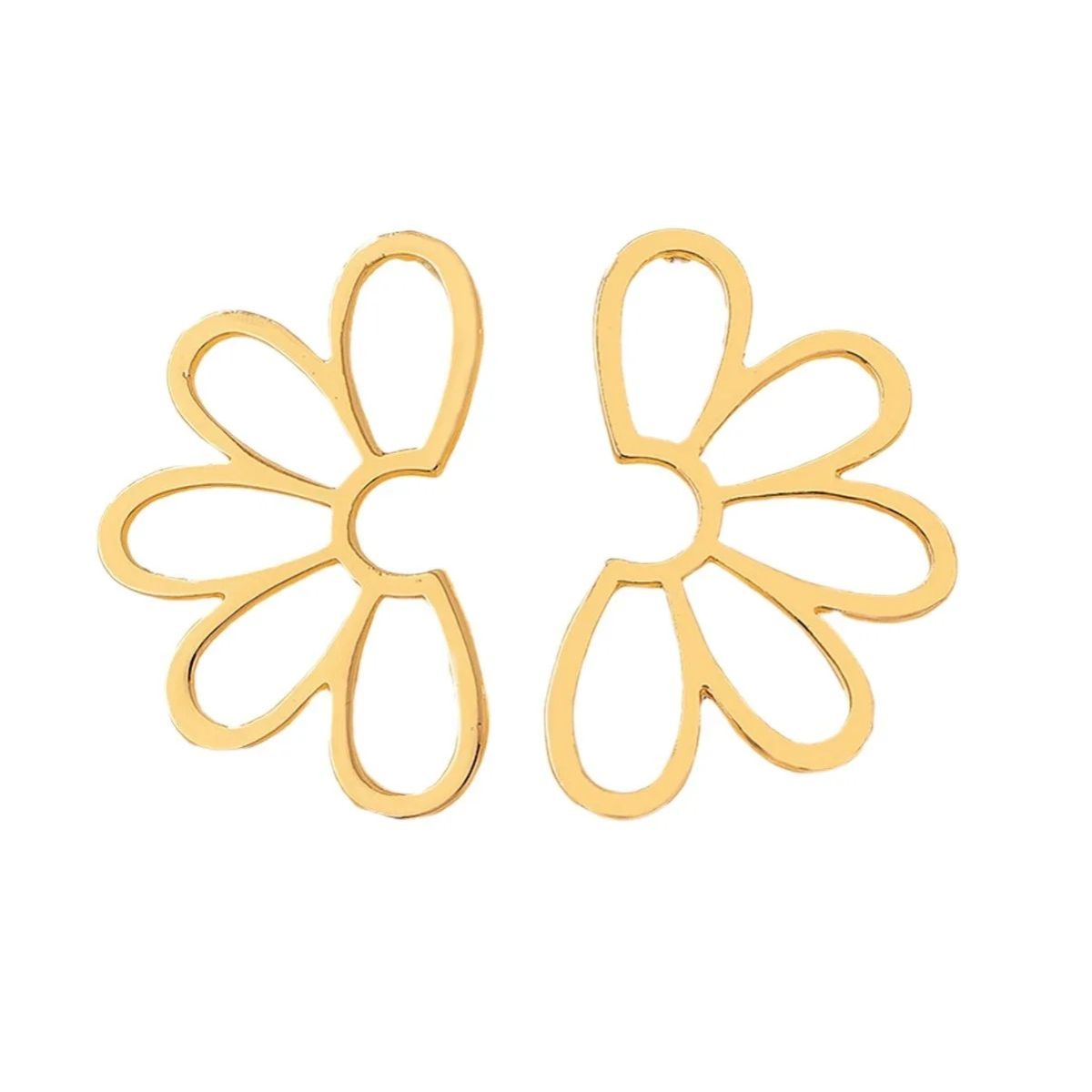 Half Flower 18K Gold Anti Tarnish Dangler Earring For Women Bulk