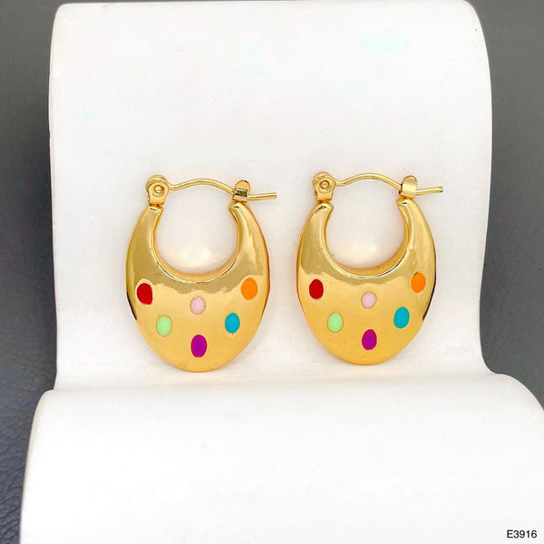 Rainbow Multi Gold Anti Tarnish Hoop Stainless Steel Earring Bulk Main image