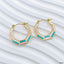 Hexagon Green Gold Stainless Steel Anti Tarnish Hoop Earring Bulk