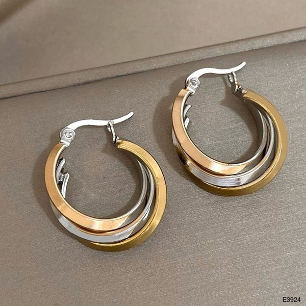 Triple Layer Stainless Steel 18K Gold Silver Rose Gold Anti Tarnish Hoop Earring For Women Main image