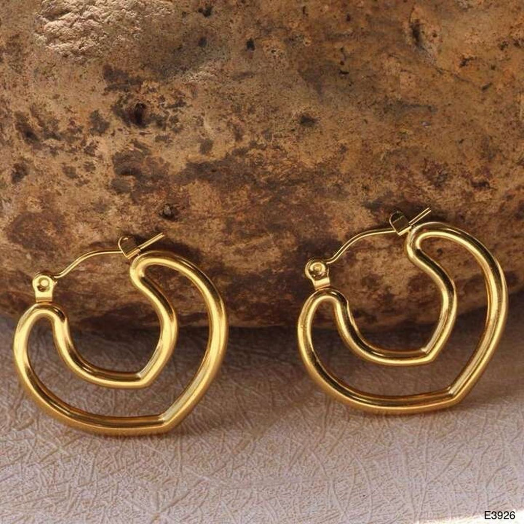 Heart Love 18K Gold Stainless Steel Anti Tarnish Hoop Earring Bulk