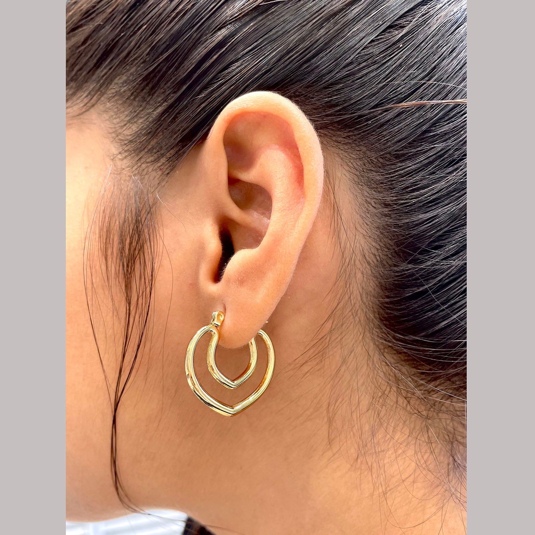 Heart Love 18K Gold Stainless Steel Anti Tarnish Hoop Earring Bulk