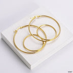 Big Dual Ring 18K Gold Anti Tarnish Hoop Earring For Women Bulk