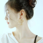 Big Dual Star 18K Gold Anti Tarnish Hoop Earring For Women Bulk