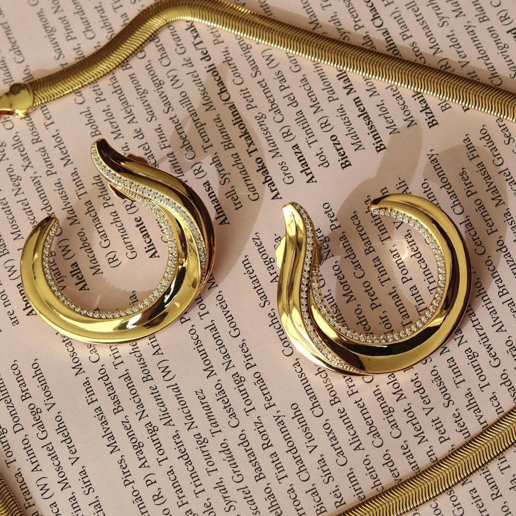 18K Gold Cubic Zirconia Anti Tarnish Dangler Earring For Women Bulk