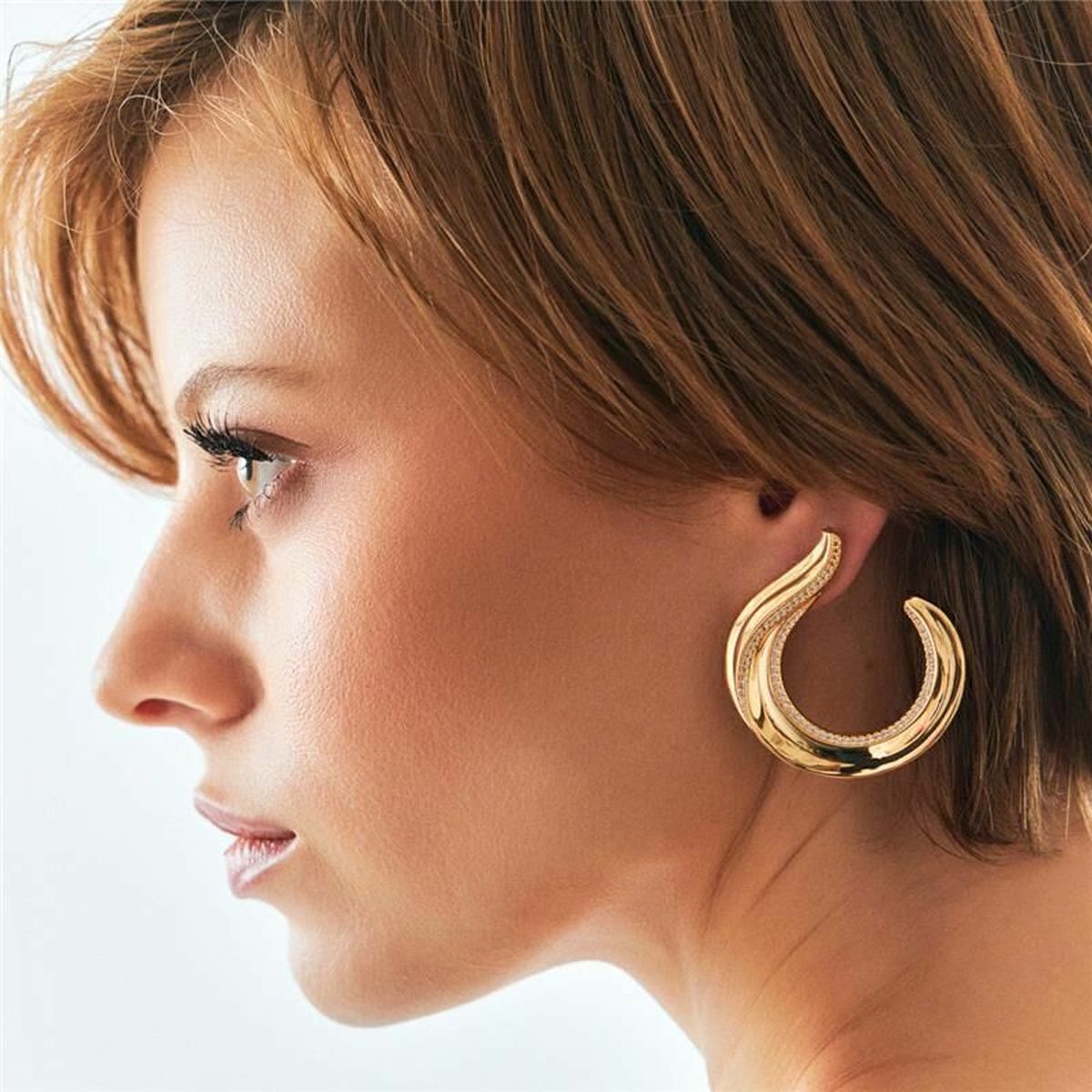18K Gold Cubic Zirconia Anti Tarnish Dangler Earring For Women Bulk