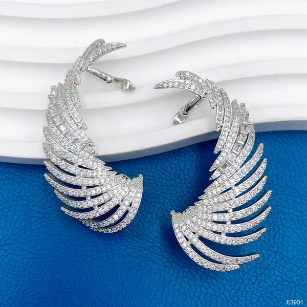 Spike Cubic Zirconia Silver Anti Tarnish Dangler Ear Cuff Earring Bulk Main image
