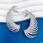 Spike Cubic Zirconia Silver Anti Tarnish Dangler Ear Cuff Earring Bulk