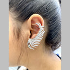 Spike Cubic Zirconia Silver Anti Tarnish Dangler Ear Cuff Earring Bulk