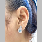 Drop Evil Eye Green 18K Gold CZ Crystal Anti Tarnish Stud Earring Bulk