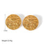 Dented Disc Round 18K Gold Anti Tarnish Stud Earring For Women Bulk