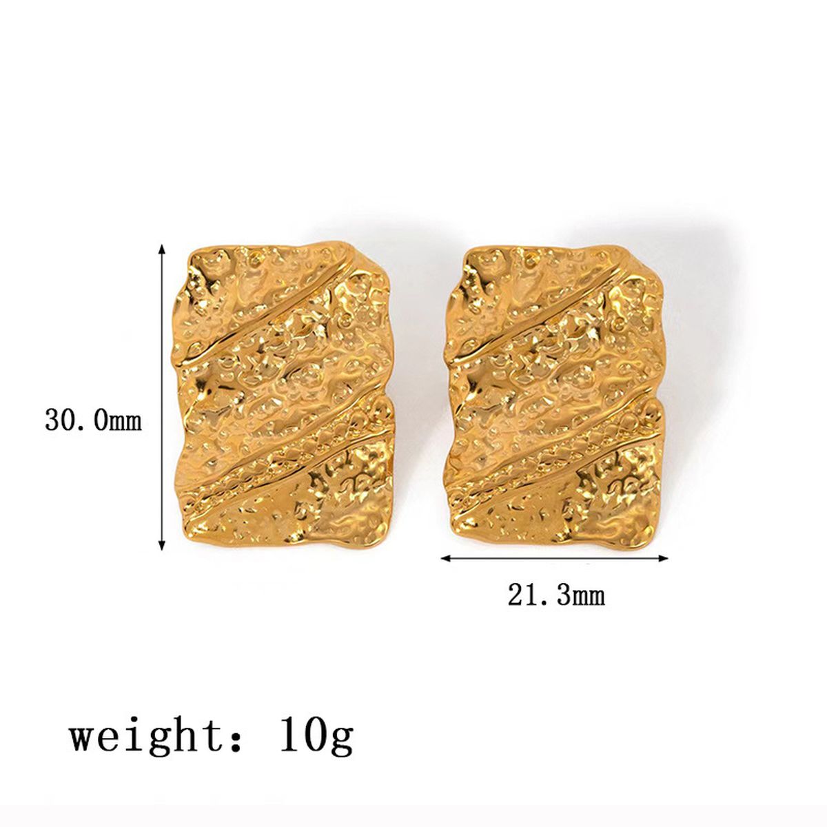 Dented Disc Round 18K Gold Anti Tarnish Stud Earring For Women Bulk