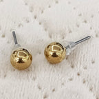 Simple Two Tone 18K Gold Silver Anti Tarnish Stud Earring Women Bulk