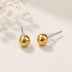 Simple Two Tone 18K Gold Silver Anti Tarnish Stud Earring Women Bulk