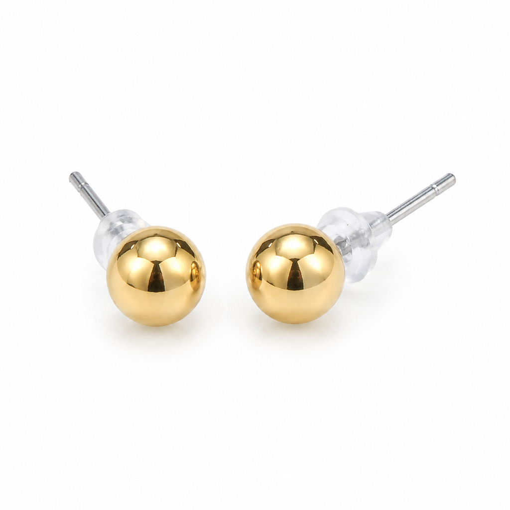 Simple Two Tone 18K Gold Silver Anti Tarnish Stud Earring Women Bulk