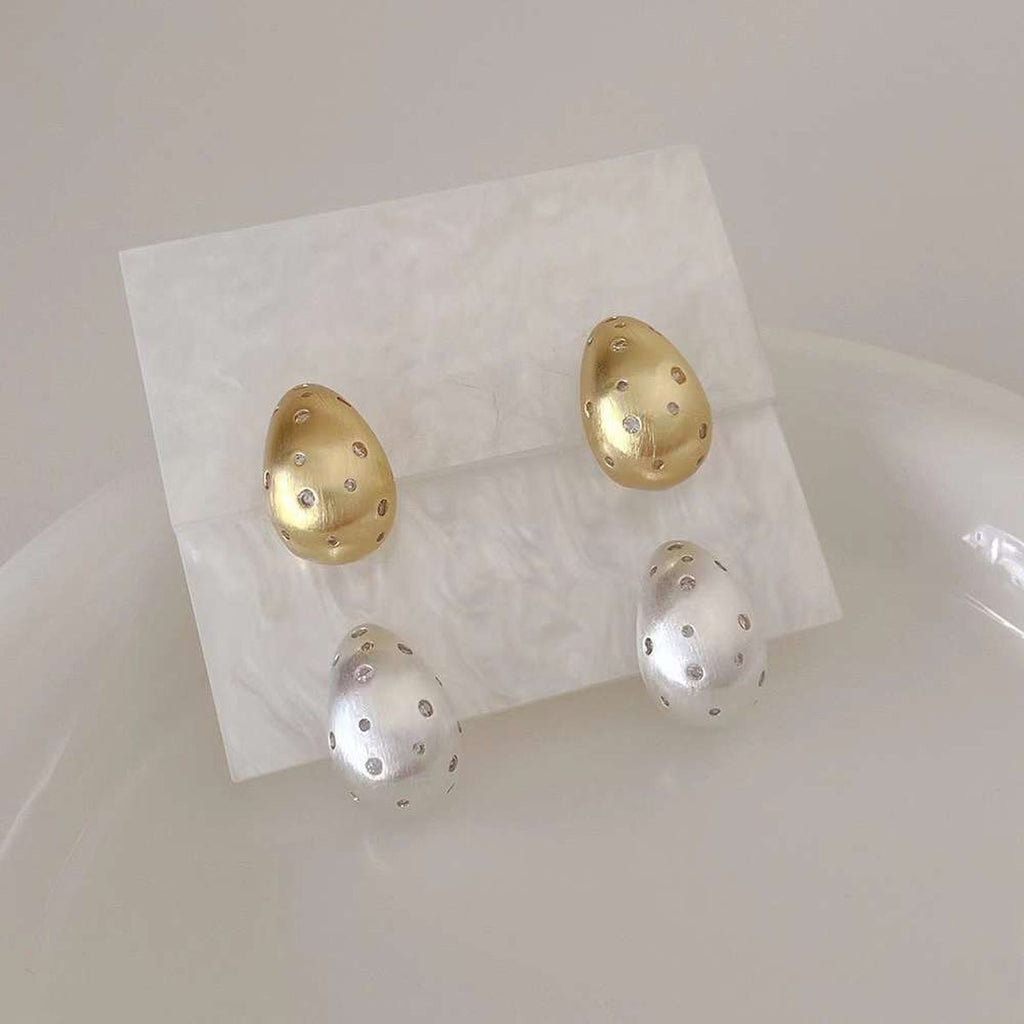 Small Paisley 18K Gold Cubic Zirconia Anti Tarnish Stud Earring Bulk
