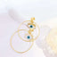 Round Evil Eye White 18K Gold Enamel Anti Tarnish Dangler Earring Bulk