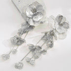 Filigree Flower Layer Silver Anti Tarnish Tassel Dangler Earring Bulk