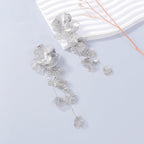 Filigree Flower Layer Silver Anti Tarnish Tassel Dangler Earring Bulk