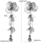 Filigree Flower Layer Silver Anti Tarnish Tassel Dangler Earring Bulk