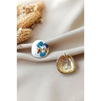 Flower Enamel White 18K Gold Anti Tarnish Stud Earring Women Bulk