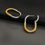 18K Gold Silver Anti Tarnish Oval Hoop Earring For Women Bulk