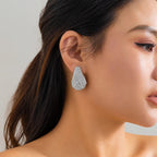 Tear Drop Paisley Rhinestone Silver Stud Earring For Women Bulk