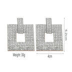 Square Rhinestone Silver Anti Tarnish Dangler Earring Bulk