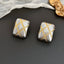 Rectangle Crossover Silver 18K Gold Anti Tarnish Stud Earring Bulk