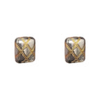 Rectangle Crossover Silver 18K Gold Anti Tarnish Stud Earring Bulk