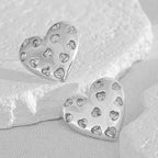 Heart Cubic Zirconia Silver Anti Tarnish Stud Earring For Women Bulk