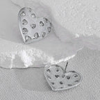 Heart Cubic Zirconia Silver Anti Tarnish Stud Earring For Women Bulk