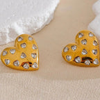 Heart Cubic Zirconia Silver Anti Tarnish Stud Earring For Women Bulk
